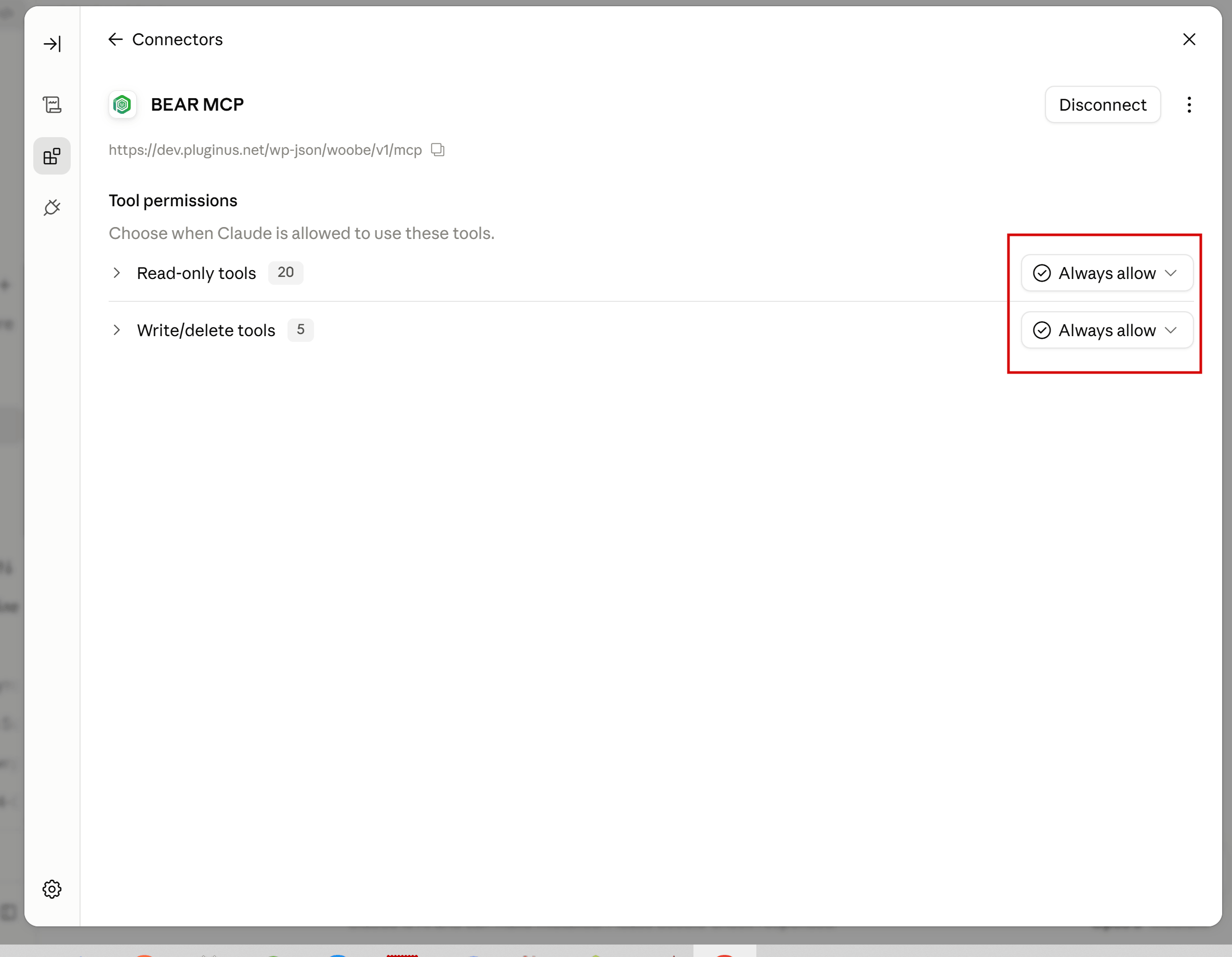 Felder des Request-Headers mit ausgefülltem Authorization- und Bearer-Schlüssel